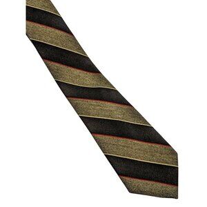 Vintage Jack Fraser Mens Neck Tie Gray Navy Blue Striped Wool Blend Narrow